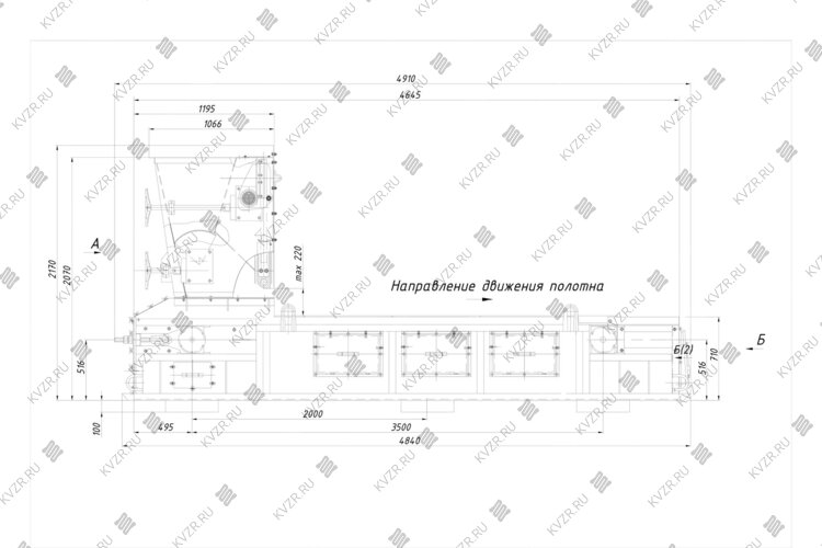Топка с ленточным полотном ТЛПХ-1.1/3.5 чертеж